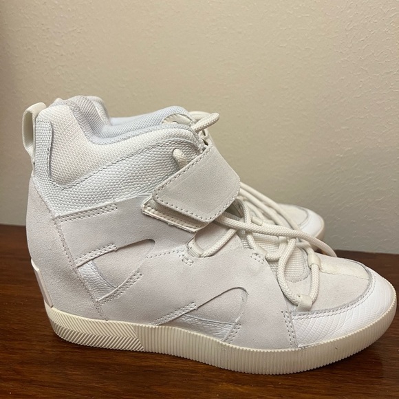 Sorel Out ’N About White Wedge Hi Top Sneaker Minimalist Streetwear Athleisure 8 - Picture 3 of 9